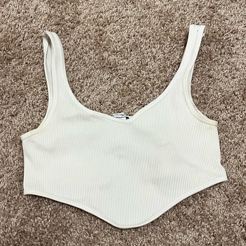 Zara white corset crop top